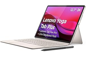 Lenovo Yoga Tab Plus, tablet AI, wyświetlacz 3K 12,7" 144 Hz, procesor Snapdragon 8 Gen 3, pamięć 16 GB, pamięć 256 GB, WiFi 6, tablet z Androidem 14, karta Pen Pro i klawiatura w zestawie - Seashell