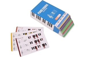 ZYWUOY Lot de 120 cartes flash d'accords de piano à 88 touches avec code couleur, pour apprentissage interactif du piano, éducation musicale
