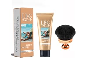 PETANSY Leg Makeup Waterproof No Transfer, Leg and Body Scar Cover up Makeup for Varicose Veins Black Skin with Brush (#2 Medium Golw,3.38 FL OZ)