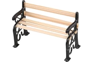 MIOAOA Black 1/24 Miniature Park Bench Dollhouse Decoration Accessories Miniature Dollhouse Miniature Park Bench Scale Accessories(1.9x0.9x1.3 inch)