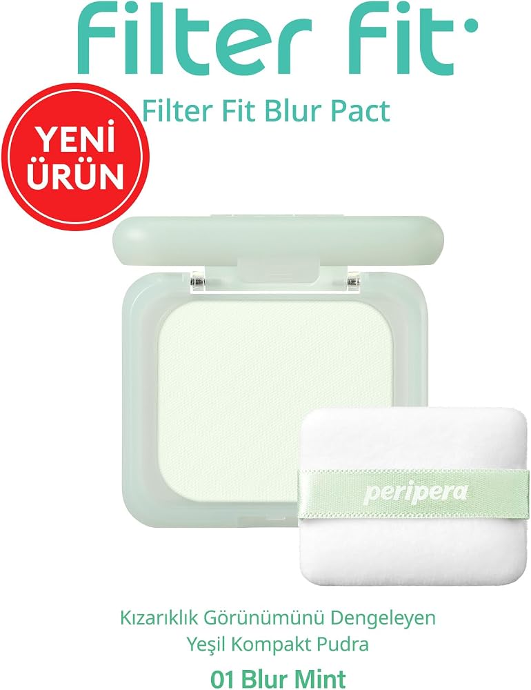 PERIPERA Blur Etkili Ton Eşitleyici Yeşil Kompakt Pudra Filter Fit Blur Pact (01 Blur Mint)