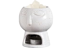 FYting Guemador Aceites Esenciales,Brumizador de Esencias,Difusor Aceites Esenciales,Difusor de Cerámica Estufa de Aceite Esencial Estufa de Aromaterapia Estufa de lámpara de Vela, Blanco (A)