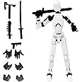 Plexaris Action Figure, Dummy 13 Action Figure Toys, Polyarticular Movable Titan 13 Action Figure Action, High Degree&Freedom Action Figures, 3D Printed Toys for Desktop Decor&Game Lovers（White）