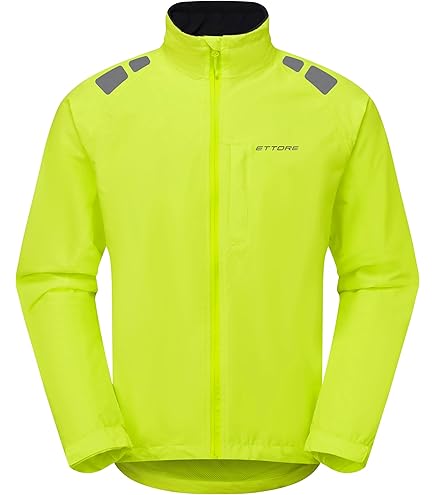 33,000ft Fietsjack voor heren, waterdicht, ademend, uv-bescherming, licht, fietsvest met afneembare mouwen, reflecterende regenjas, loopjas, opvouwbare jas voor mannen, wit, L