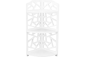 BORDSTRACT Étagère d'angle sculptée à 3 Niveaux, Petits espaces pour Plantes, étagère sur Pied, unité de Rangement Blanche pour Cuisine, Salle de Bain, Jardin, Salle d'étude, Salon, Bureau, Salle d'exposition