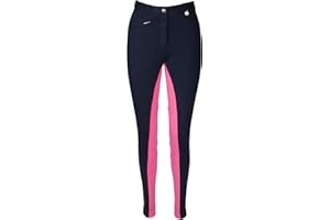 Avon Equine Women's Cotton/Lycra Horse Riding Jodhpurs with Front Pocket Ladies Soft Stretchy Two Tone Jodhpurs Jods Pants