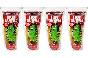 KD SUPPLIES Van Holten's Pickle Lot de 4 cornichons dans une pochette – Pas de réfrigération nécessaire (Hot Mama)