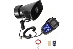 YIYIDA Klaxon de voiture Sirène Klaxon Blu - ray bouton 130db Trompette d'air Amplificateur sonore d'urgence Système de haut - parleurs pa avec microphone 7 tones Car Horn pour 12V camion voiture etc