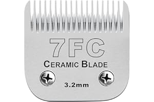 BESTBOMG Lame di Ricambio Compatibile con Oster Tosatrice per Animali, Lama in Ceramica Compatibile con Wahl Tosatrice per Cani Compatibile con Andis Tosatrice(7FC 3,2 mm)