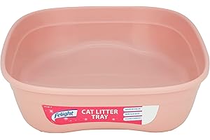 Felight Cat Litter Tray - Easy to Clean & Suitable for Kittens, Non-Slip Base, Made in the UK, Assorted Colours (42cm)