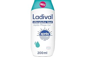 ‎LADIVAL Ladival Après Pflege Gel für allergische Haut - Sonnencreme kühlend und feuchtigkeitsspendend bei Sonnenallergie und Mallorca-Akne, für empfindliche Haut, Erwachsene und Kinder ab 6 Monaten, 200ml