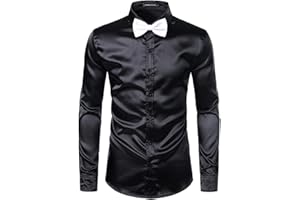 PARKLEES Lussuoso abito da uomo in seta lucida come raso a maniche lunghe per feste discoteca Prom
