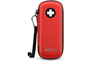 ‎MEDMAX MEDMAX EpiPen Medical Tragetasche, tragbare Notfalltasche Hartschalen Eva stoßfest Medikament Tasche Organizer für 2 EpiPens, Asthma-Inhalator, Anti-Histamin, Auvi-Q, Allergy Medicine Essentials