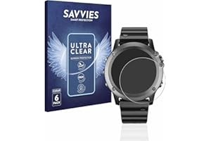 Savvies 6 Pack Screen Protector compatible with Garmin fenix 3/3 HR Protection Film Clear