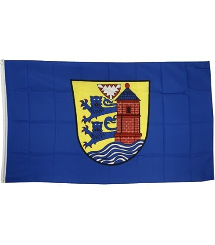 Stockfahne Stadt Kiel – Größe 30x40 Cm, 100% Polyester, Inkl. 60 Cm Stock