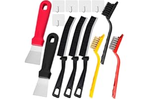 SHSMPXOY 13 PCS Brosse a Joint Salle Brosse de Nettoyage des Interstices,Brosse Metallique,grattoir,Brosse de Nettoyage de crevasses Poils durs pour Groove Gap et Saleté dans Salle de Bain et Cuisine
