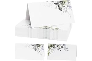 WEFINEST Hochzeit Tischkarten Namen 60 Stück, Tischkarten Hochzeit Geburtstag 9x10 cm, Blumen Tischdekoration Namenskarten zum selbst, Beschriften Namensschilder Hochzeit für Kommunion Taufe Silvester Neujahr