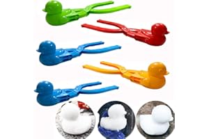 REYOK 4 PCS Forme De Canard Neige Clip, Pince De Boule De Neige,Snowball Maker Canard Forme,Jouet Hiver Enfant en Forme de Canard Moisissure Sports de Plein Air 21 x 5 x 5 cm-Jaune,Rouge,Bleu,Vert