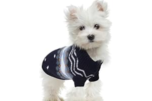 LiebeDD Jersey Perro Pequeño Mediano - Suéter para Perros Suéteres Grueso y Cálido de Invierno para Perros Ropa Abrigo Jersey para Chihuahua Galgo Bulldog Francés, Azul Oscuro, XS