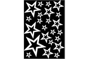 ‎SAMUNSHI Samunshi® Outline Star Sticker Set 14 x 2.5 cm 6 x 5 cm 2 x 7.5 cm 1 x 10 cm White