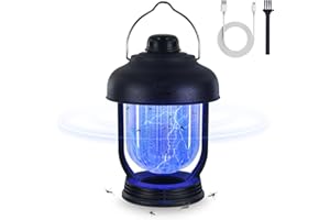 MOSSNDAR Lampada Antizanzare Elettrica, 2-In-1 Continuo Dimming Lampada Antizanzare Elettrico da Campeggio, IPX6 Lmpermeabile USB Ricaricabile Trappola Zanzare Batteria Per Giardino Esterno Interno