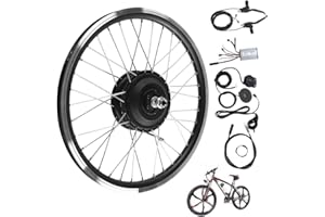 SORANDY 36V/48V 250W E Bike Conversion Kit, Electric Bicycle Hub Motor Kit Front/Rear Wheel E-Bike Conversion Kit with LED Display Waterproof Mountain Bike Panel Kit Ebike Motor Kit for 20inch Wheel(#3)
