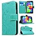 Produktbild SMART LEGEND Samsung Galaxy S5 Mini mini Hülle Lederhülle Schmetterling Weinstock Premium Schutzhülle Wallet Case Grün Muster Design Etui Brieftasche Ledertasche mit Handschlaufe Neu Zubehör im Bookstyle Cover Schale mit Ständer Standfunktion Etui Karten Slot Kartenfach und Magnetverschluss Flip Case