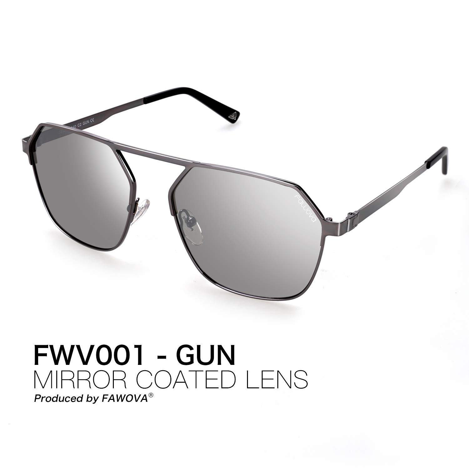 fawova-Gafas-Sol-Hexagonales-Hombre-Polarizadas-Gafas-Sol-Redondas-UnisexEspejo-PlateadasReflejado-UV400Cat356mm