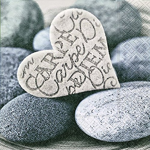 Preisvergleich Produktbild 20 Servietten Stein Carpe Diem / Liebe 33x33cm