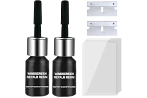 SCIVEE Kit Reparation Pare Brise,Outil Réparation Pare-Brise,Kit Réparation Verre Fissures,Liquide Réparation Verre,Reparation Verre pour Fissures,Yeux Taureau,Fissures en Forme D'étoile(2PCS)