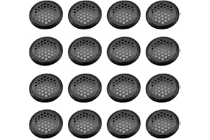 YHUASIA Inox Aria Griglie Ventilazione, 16 Pezzi Griglia di Ventilazione Foro per Sfiato, Rotondo Griglia Aria Ventilazione, Griglia di Ventilazione Foro, per Armadio Cucina Bagno Armadio o Scarpiera (29mm)