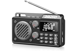 UMUTOO Tragbares AM/FM/SW Radio mit Bluetooth Kleines Aufladbares Radio mit Lautsprecher, Timer Funktion, USB/TF/AUX Anschlüssen für Küche Schlafzimmer Outdoor