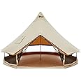 KingCamp Khan Camping Bell Tent 4m/5m Cotton Canvas Tents 6-8 Person Luxury Yurt Tent with Zipper Waterproof Pyramid Ten for Family Camping Party