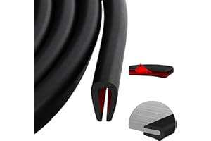 LEFUNOM Junta de goma adhesivo protector de borde perfil de goma en u junta para puerta coche cristal metal (3m, 1,6mm)
