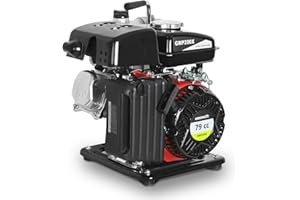 GREENCUT GWP200X - Motobomba de agua 79cc (2,6CV), caudal 12.000 l/h, altura de succión 6 m, impulsión 18 m, ideal para riego, drenaje y llenado de depósitos