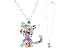 Zuroki Simpatiche collane a forma di gatto, collane per ragazze, collane con ciondolo a forma di gatto, regali di compleanno, regali di San Valentino per bambini, ragazze e donne