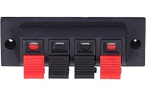 KADIMENDIUM Conectores de terminal de altavoz de 10 piezas, bloque de 4 vías, conexión rápida, altavoz, soldadura, abrazadera de prueba de audio, clip, conector de liberación a presión 0‑250V