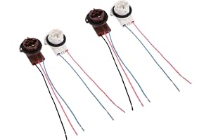 Duokon 4PCS Tail Light Socket Harness, 3157 LED Adapter | Förkopplad Pigtail-kontakt, Kopparnylonkonstruktion, Bromsblinkersr