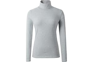MUSTWEARIT Ladies Polo Roll Neck Tops Long Sleeve Turtle Neck Plain Jumpers for Women Top T Shirts UK Plus Size 8 to 26.