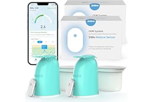 SIBIO KS1 2-Pack Continuous Ketone Monitor Sensor Monitor (CKM) English Language Monitoreo Continuo De Cetonas Real Time Monitor APP Language in English