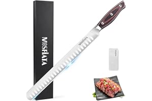 MOSFiATA Couteau à jambon, couteau de cuisine pour jambon, lame forgée 300 mm