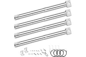 Denmay 31-44 cm regulowany palnik dla Landmann, Taino, Enders, Campingaz, Charbroil, Tepro, Napoleon, Mr Gardener, uniwersalna rura palnika, część zamienna ze stali nierdzewnej, 4 sztuki