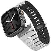 Skinarma Gemini Apple Watch ile Uyumlu 42/44/45/46/49 mm İle Uyumlu TPU Magnetik Mıknatıslı ve Halkalı Silikon Kordon