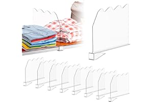 NZZVNZ 8 Piezas Separadores de Bolsos para Armarios, 28 x 20.3 cm Estantes Divisores de Armario, Acrílico Transparente Separador Ondulado, Separador de Armario Multifuncional para Dormitorio, Cocina