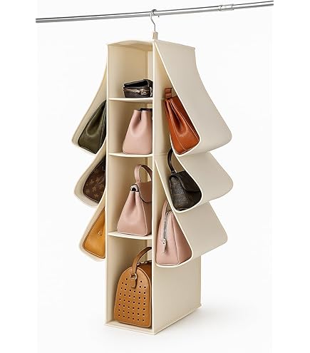 Organizer Per Borse Da Armadio F&D - Set 2 Pezzi, Grigio, 110x40x16 Cm - Foto 6