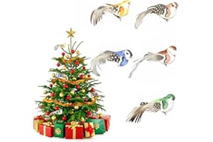 skytowards 5 Pezzi Uccelli Finti da Giardino Uccellini Decorativi con Clip Uccelli Finti con Piume Decorazioni a Forma di Uccellino Uccelli Finti per Balconi/Uccelli, 11 * 4.5 * 4CM(5 Colori)