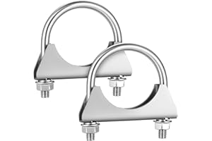QIWUHAI 2 Pcs 54mm Exhaust Clamps, Saddle Type U-Bolt, Heavy Duty for 2-1/8" Diameter Tail Pipe