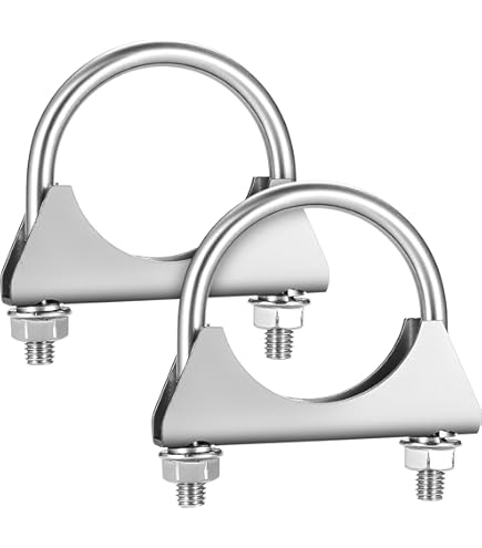 Swpeet Set Di 2 Morsetti A U Da 1,5 Pollici, In Acciaio Inox, 1-1/2 Pollici, Morsetto Per Bullone A U, Universale, Resistente E Resistente, Ideale Per - Foto 2