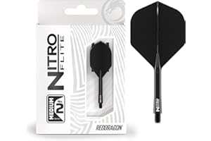 RED DRAGON Darts – Nitro Flite Integrada Sistema de Vuelo y Eje – No.2 Forma y diseño - Disponible en Niveles Corto, Intermedio y Medio - Variedad de Colores - Accesorios de Dardos Profesionales