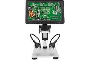 LAZMIN112 Mikroskop cyfrowy 12MP, przemysłowy mikroskop elektryczny USB 1200x z dużym ekranem 7 cali HD do kontroli obwodów drukowanych/naprawy zegarów/laboratorium/naprawy telefonów komórkowych